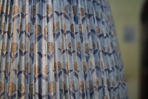 Indian Blockprint Lampshade - 50cm - Sky Blue