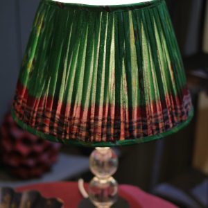 Indian Silk Lampshade - Green Sari - 35cm