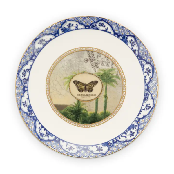 PIP - Assiette plate Héritage Papillon Bleu - 15cm