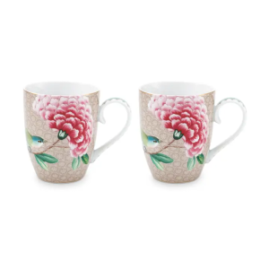 PIP - Coffret 2 Grand mug Blushing Birds Kaki 350 ml