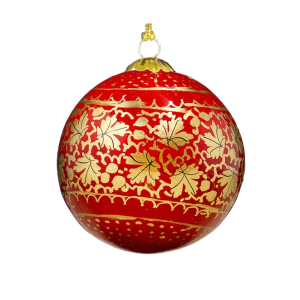 Autumnal Chinar Hand-Painted Christmas Ornament, Recycled