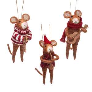 Musician Mice Felt Hanging Decoration- Assorted