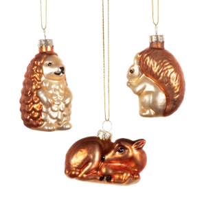 Woodland Creatures Glass Baubles