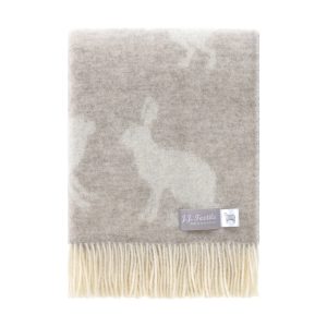 Hares Soft Brown Pure Wool Throw