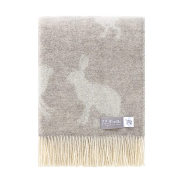 Hares Soft Brown Pure Wool Throw