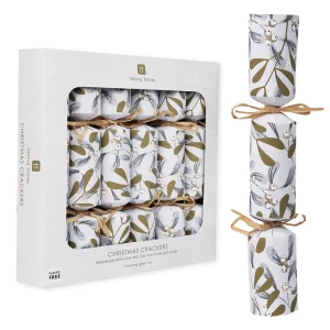 Mistletoe White Christmas Crackers | 6 Pack | Gifts |