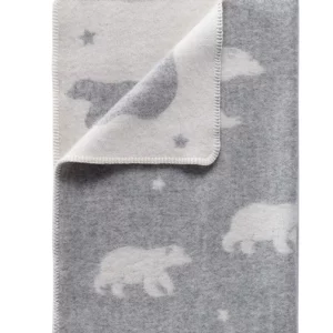 Polar Bear Soft Grey Small Wool Blanket