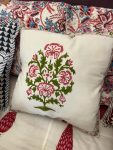 Block print cushion - Floral Red 2