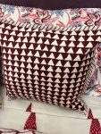 Block print cushion - Purple Triangles