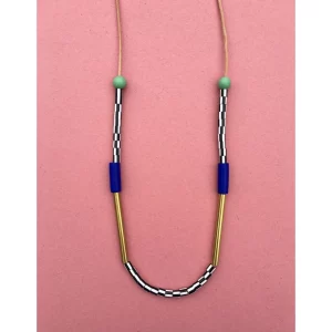 New Memphis Necklace In Cobalt and Mint