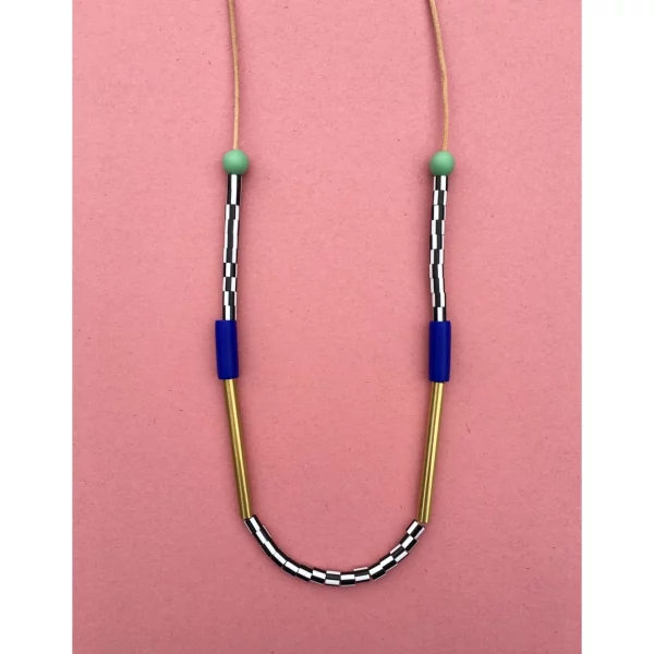 New Memphis Necklace In Cobalt and Mint