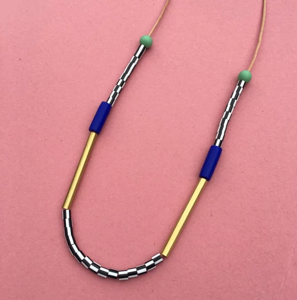 New Memphis Necklace In Cobalt and Mint