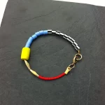 Dot Dash Bracelet - Yellow Bead & Red