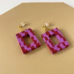 Palette Earrings - Red and Pink