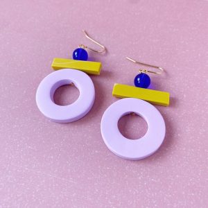 Sol Earrings - Lavender & Mustard - Gold Plated Hooks