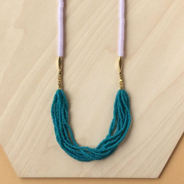 Pop Necklace - Teal & Lilac