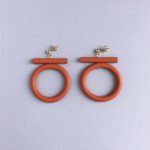 Circle Earrings - Terracotta Red