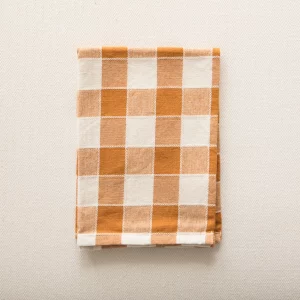 Check Woven Cotton Napkin Ginger 45X45