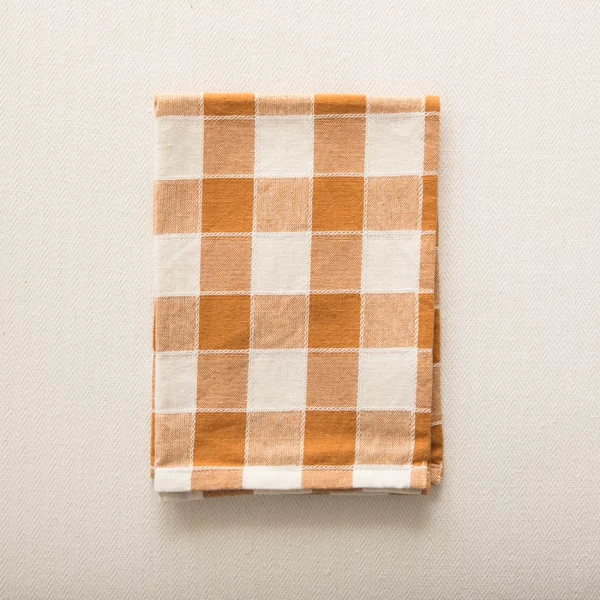 Check Woven Cotton Napkin Ginger 45X45