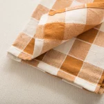Check Woven Cotton Napkin Ginger 45X45