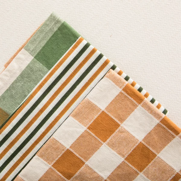 Check Woven Cotton Napkin Ginger 45X45