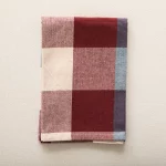 Check Woven Cotton Napkin Multicolor Blue Aubergine 45X45