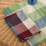 Check Woven Cotton Napkin Multicolor Blue Aubergine 45X45