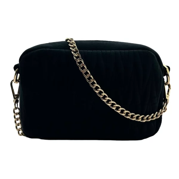 Velvet Rivington bag in black with lightning bolt brooch