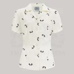Grace Blouse in Cream Doggy