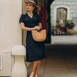 Peggy Wrap Dress in Liquorice Black