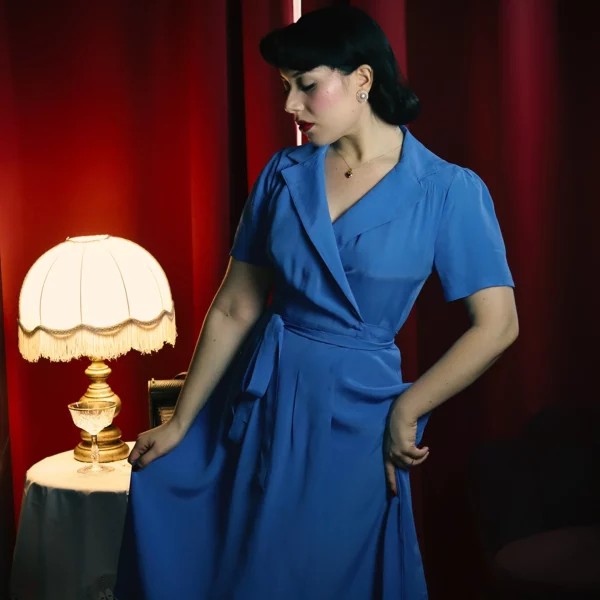 Peggy Wrap Dress in Palace Blue