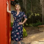Ruby Dress in Navy Mayflower