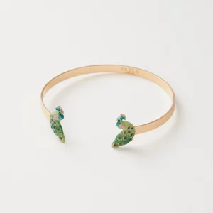 Bracelet en forme de paon en émail FABLE
