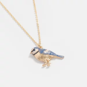 FABLE Enamel Blue Tit Short Necklace